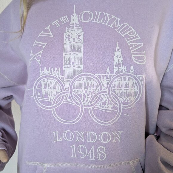 London Olympics XIV Hoodie Women's Medium Pink Oversized Fit Pacsun NWT Heritage - Picture 5 of 16